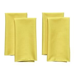 Cloth Dinner Napkins Lot of 4 Bright Yellow Square 18 Inch Soft Fabric